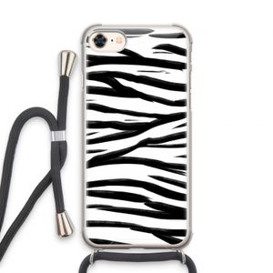 Zebra pattern: iPhone 7 Transparant Hoesje met koord