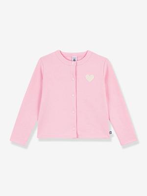 Effen katoenen vestje voor kinderen van PETIT BATEAU rozen