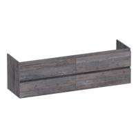 Brauer Joy - Onderkast - 160 cm - met 4 Softclose Lades Greeploos en 2 Sifon Uitsparingen - Driftwood