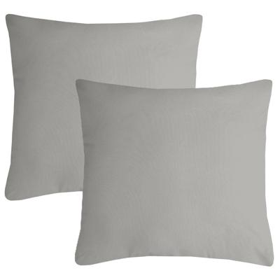 Stof Textile sierkussen Nelson - 2x - lichtgrijs - 40 x 40 cm - bank kussens - polyester
