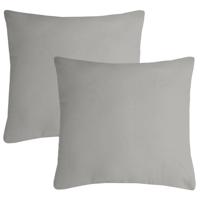 Stof Textile sierkussen Nelson - 2x - lichtgrijs - 40 x 40 cm - bank kussens - polyester