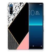 Sony Xperia L4 | TPU Hoesje | Zwart Roze Vormen