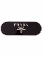 Prada barrette à plaque logo - Noir