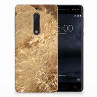 Nokia 5 TPU Siliconen Hoesje Marmer Creme - thumbnail