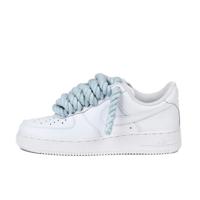 Nike Air Force 1 Low Rope Laces Baby Blue Custom - thumbnail