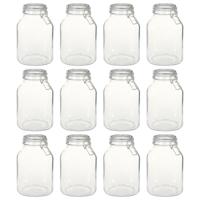VidaXL Potten met sluiting 12 st 3 l glas
