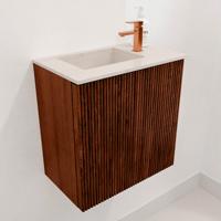 Toiletmeubel Mondiaz Joya Dlux | 40 cm | Meubelkleur Ruby | Faye wastafel Meli Wasbak Links | 1 kraangat