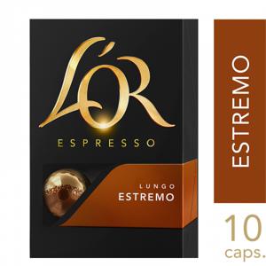 L'Or Lungo Estremo Koffiecups 10 stuks Aanbieding bij Jumbo |  Koffiecapsules of koffiebonen 2 verpakkingen a 10 of 20 stuks of 500 gram
