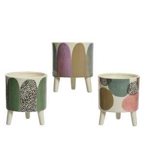 Bloempot dolomiet dia13cm Retro kleuren