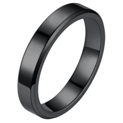 LGT Jewels smalle stalen ring Zwart 4mm