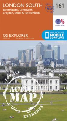 Wandelkaart - Topografische kaart 161 OS Explorer Map | Active London South / Westminster / Greenwich | Ordnance Survey