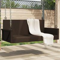 Schommelbank 119x56x48 cm poly rattan bruin - thumbnail