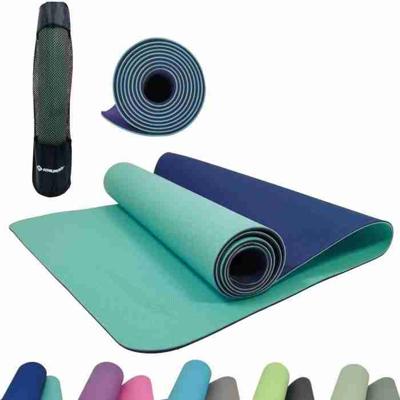 Schildkröt Fitness Bicolor yogamat 180 x 61 cm - PVC-vrij - antislip - navy/mint