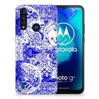 Silicone Back Case Motorola Moto G8 Power Lite Angel Skull Blauw - thumbnail