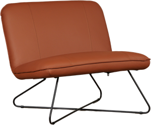 Cognac leren industriële fauteuil zonder armleuning Smile - Toledo Leer Natur (cognac leer)