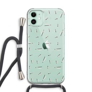 Hipster stripes: iPhone 11 Transparant Hoesje met koord
