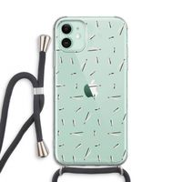 Hipster stripes: iPhone 11 Transparant Hoesje met koord Hipster stripes: iPhone 11 Transparant Hoesje met koord