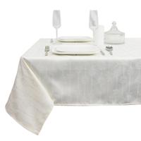 Unique Living Kerst tafellaken/tafelkleed - wit - 145 x 200 cm - polyester - rechthoekig