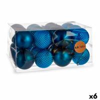 Set kerstballen Blauw Plastic Ø 8 cm (6 Stuks)
