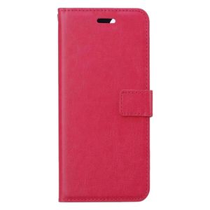 Basey iPhone 14 Pro Hoesje Book Case Kunstleer Cover Hoes - Donkerroze