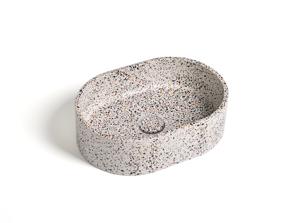 Ideavit Waskom Idea.Rock 40x28x12 cm Ovaal Terrazzo Wit