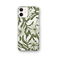 Wit bloemenpatroon: iPhone 12 Transparant Hoesje