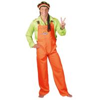 Carnaval verkleed tuinbroek - neon oranje - kostuum voor volwassenen Carnaval verkleed tuinbroek - neon oranje - kostuum voor volwassenen
