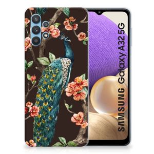 Samsung Galaxy A32 5G TPU Hoesje Pauw met Bloemen