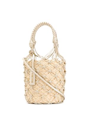 Miu Miu sac seau à design tissé - Or