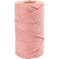 Creativ Company Macramé koord, l: 55 m, d 4 mm, roze, 330 gr/ 1 rol