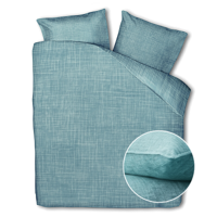Dekbedovertrek Katoen Lino Emerald Green Effen 200x200 Cm Zo!Home - Dekbed-Discounter.nl