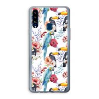 Bloemen tukan: Samsung Galaxy A20s Transparant Hoesje