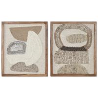 Schilderij Home ESPRIT Wit Natuurlijk Abstract Scandinavisch 50 x 3 x 60 cm (2 Stuks) - thumbnail