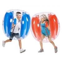 VEVOR opblaasbare bumperballen, 2 stuks, 0,9 m ballen kinderen en tieners, PVC bumper-bumperbal voor buitenteamspellen, buitenspeelgoed voor speeltuin, tuin, rode strepen + blauwe strepen