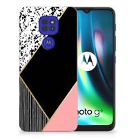 Motorola Moto G9 Play | E7 Plus TPU Hoesje Zwart Roze Vormen - thumbnail