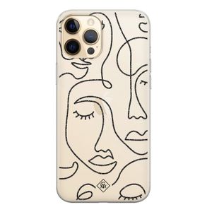 iPhone 12 Pro transparant hoesje - Abstract faces