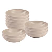 Plasticforte Soepkommen - 10x - D22 x H5.5 cm - taupe - kunststof - onbreekbaar - servies