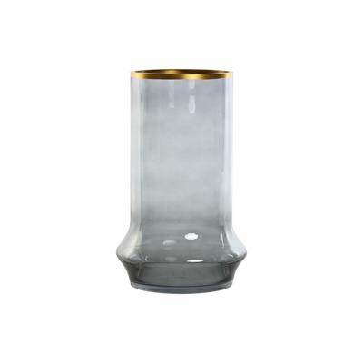 Kaarshouder Home ESPRIT Blauw Gouden Kristal 21 x 21 x 35 cm