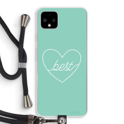 Best heart pastel: Pixel 4 XL Transparant Hoesje met koord