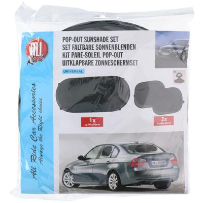 Auto zonnescherm 3-delig 34 x 30 cm - uitklapbaar - zuignappen