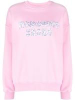 Moschino sweat en jean à logo imprimé - Rose