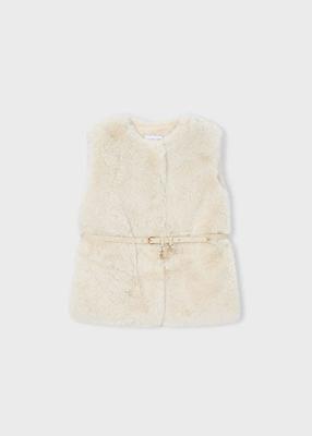 Mayoral winter vest meisjes - zand - met riem