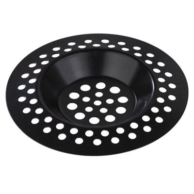 Gootsteenzeefje - metaal - zwart - D6,5 cm - eenvoudig afval filteren