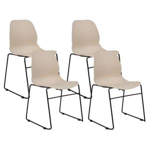 Beliani - PANORA - Eetkamerstoel set van 4 - Beige - Plastic