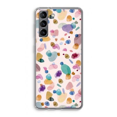 Terrazzo Memphis Pink: Samsung Galaxy S21 Transparant Hoesje