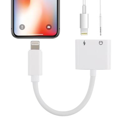 GL011 2 in 1 8 Pin Female + 3.5mm Female to 8 Pin Male Audio Charging Adapter For iPhone XR / iPhone XS MAX / iPhone X & XS / iPhone 8 & 8 Plus / iPh