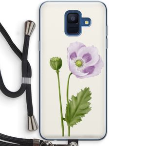 Purple poppy: Samsung Galaxy A6 (2018) Transparant Hoesje met koord