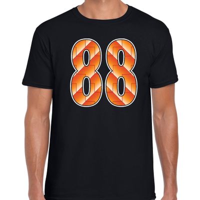 88 Holland supporter t-shirt zwart voor heren 88 Holland supporter t-shirt zwart voor heren