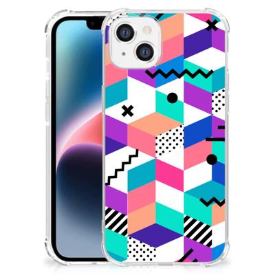 Apple iPhone 14 Plus Shockproof Case Blokken Kleurrijk Apple iPhone 14 Plus Shockproof Case Blokken Kleurrijk