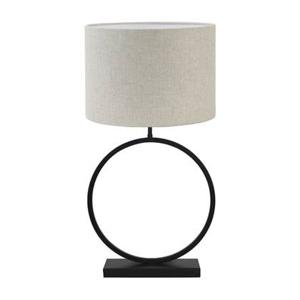 Light & Living Tafellamp Liva|Livigno - Zwart|Naturel - Ø40x78,5cm